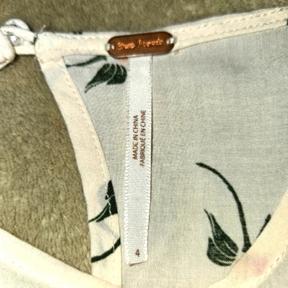 Free People 90s Rosebud Floral Mini Dress Babydoll Blush Size 4 - Picture 11 of 13